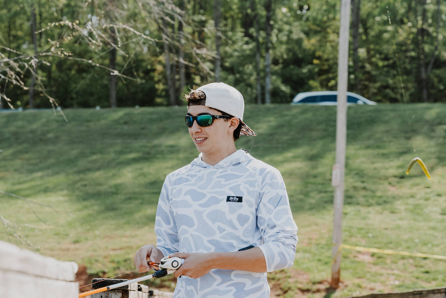 OLE BOY Performance Hooded Tee - Grey Duck Camo