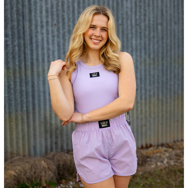 Lavender Lulu Mac Solid Shorts – Women’s High-Waisted Lounge & Athletic Shorts