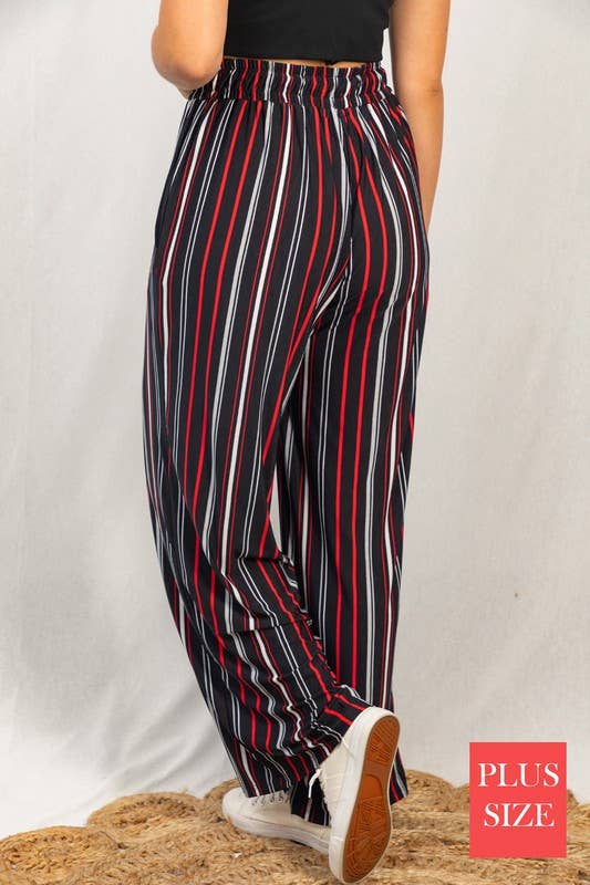 High Waisted Striped Knit Palazzo Pants