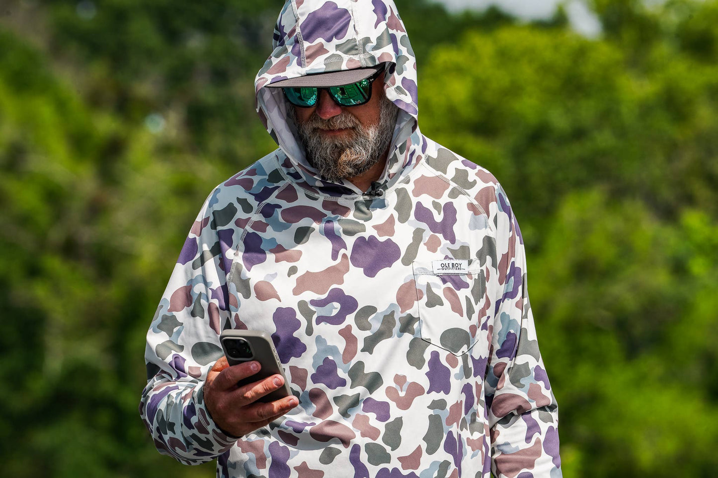 OLE BOY Performance Hooded Tee - Brown Duck Camo