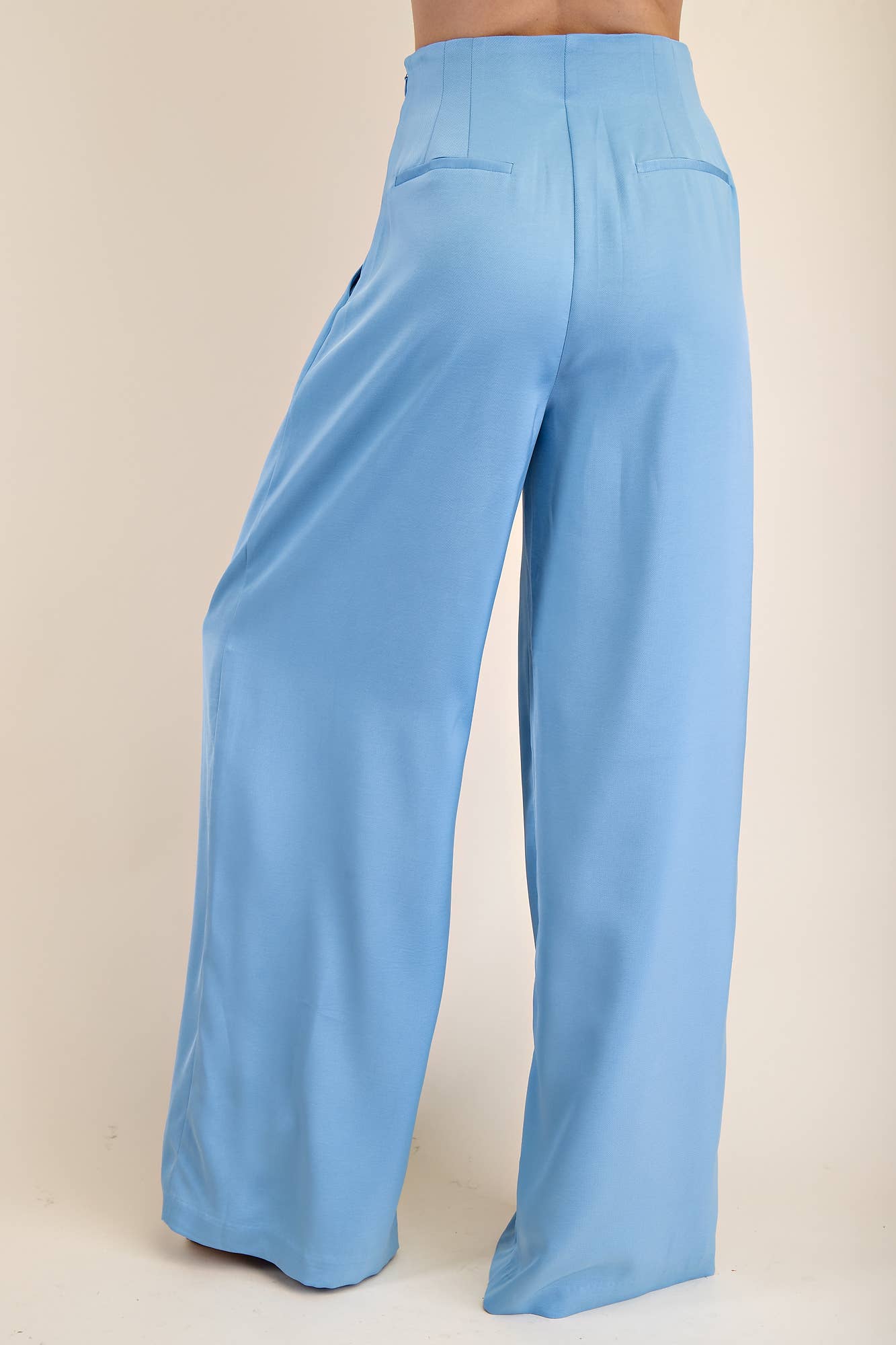 Pleated High-Waisted Wide Pants