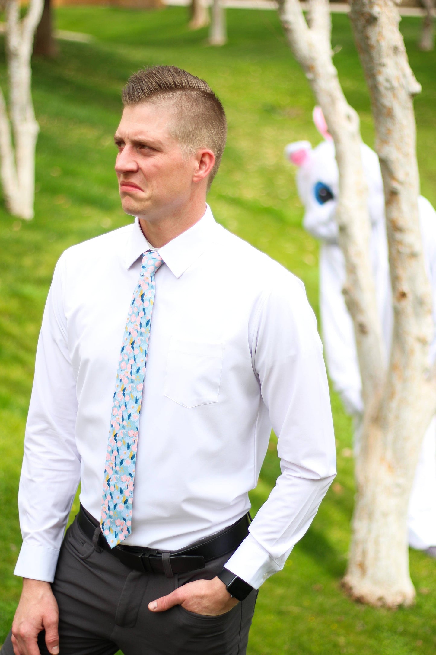 Impression - Baby Blue Floral Tie