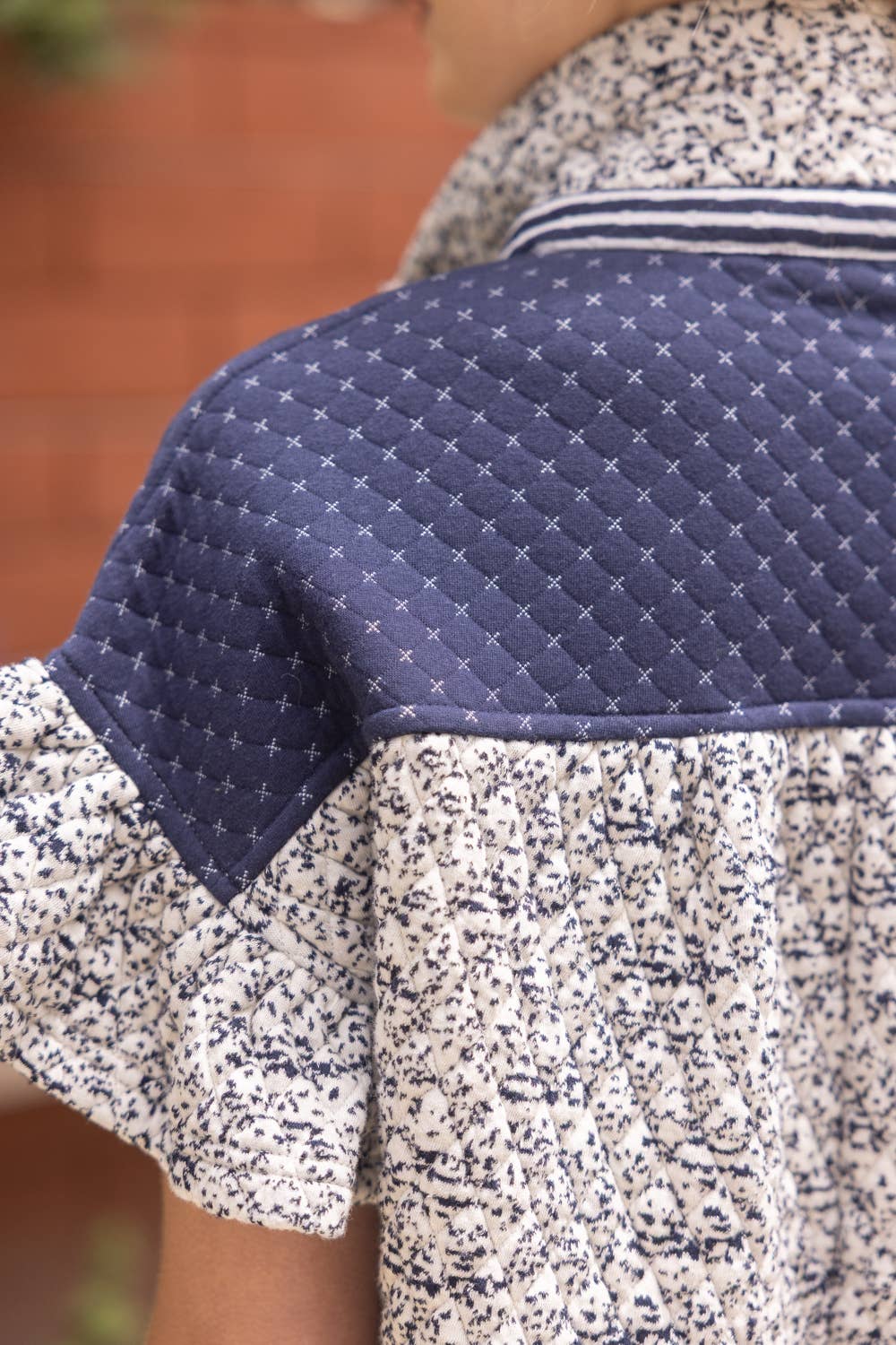 Quarter Snap Button Down Multi Quilted Top