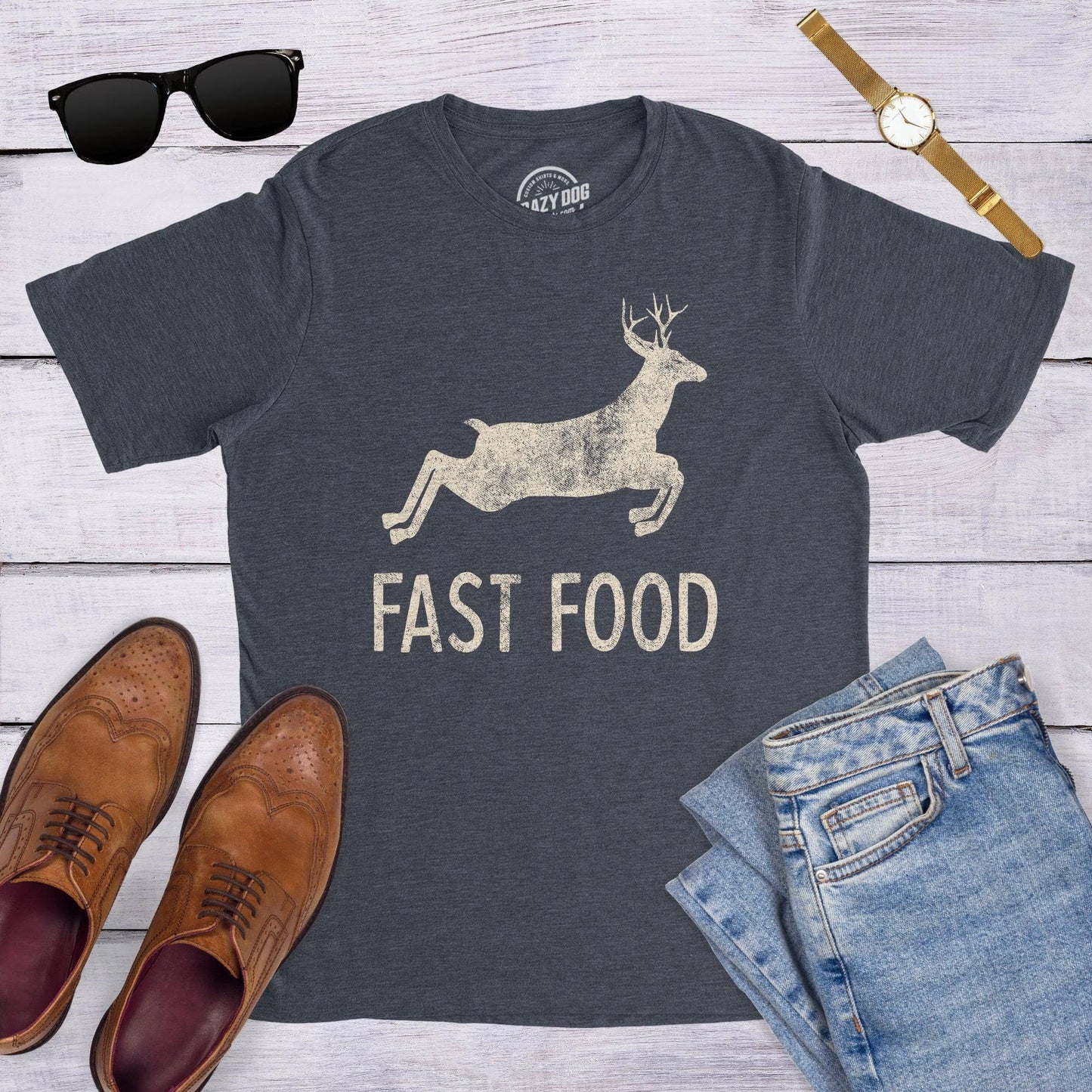Fast Food Deer Mens Funny Hunting T shirt