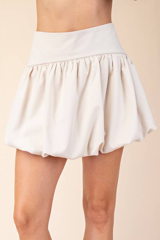 Balloon Hem High-Waist Skort – Cream or Sky Blue