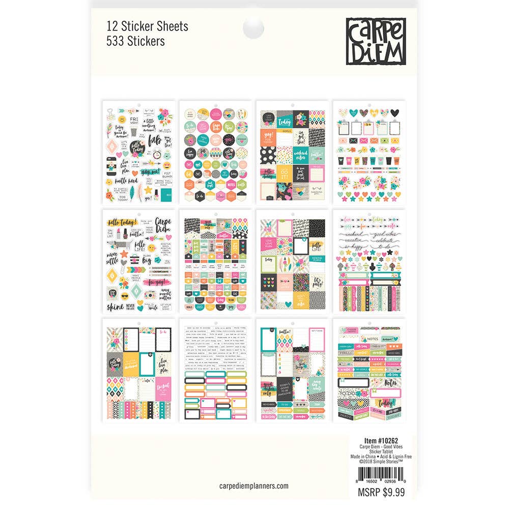 Good Vibes Sticker Tablet – 533 Fun & Motivational Stickers
