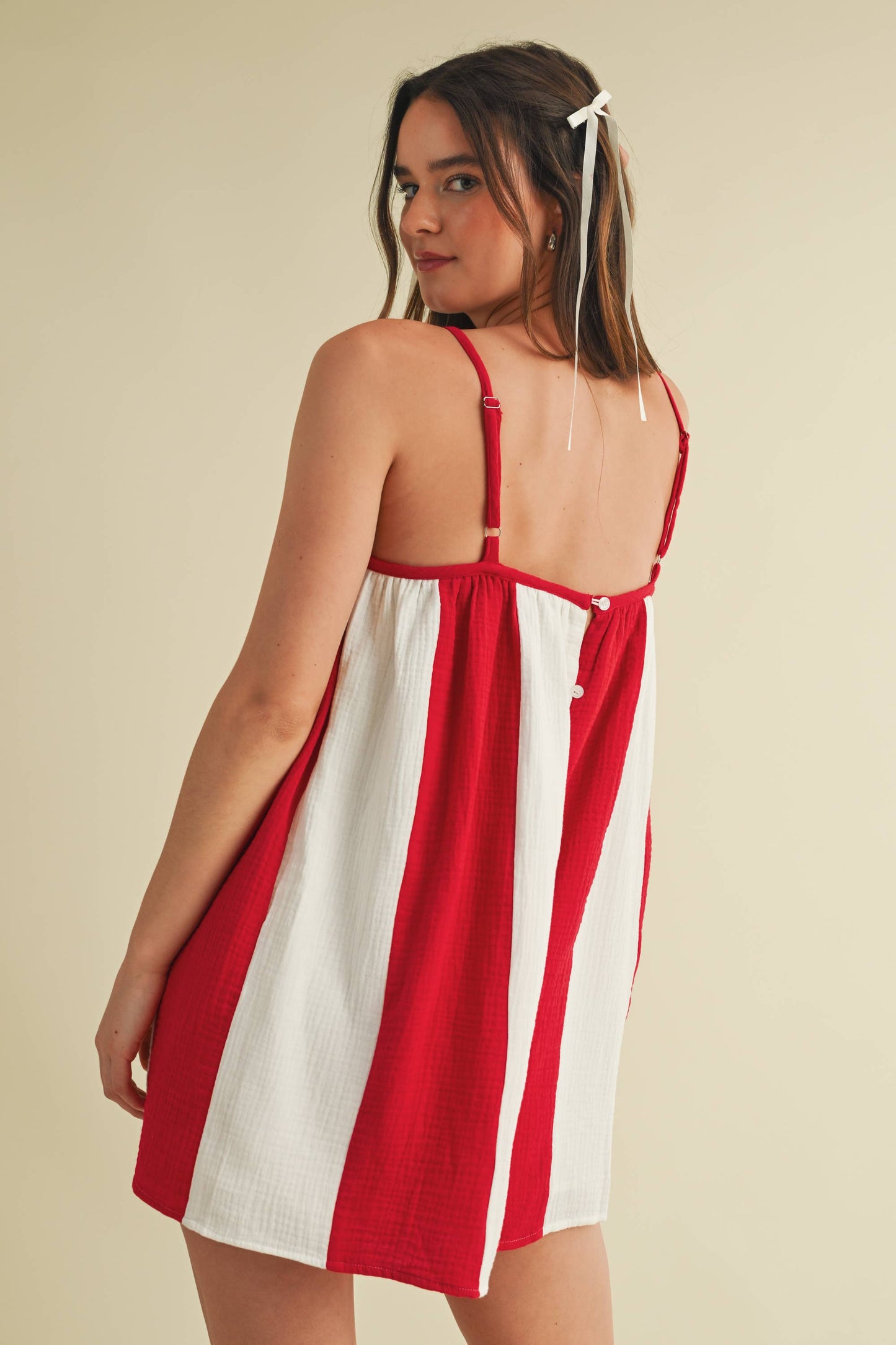 Cloud Ten Striped Oversized Romper – Effortless Game Day Style, Made in LA
