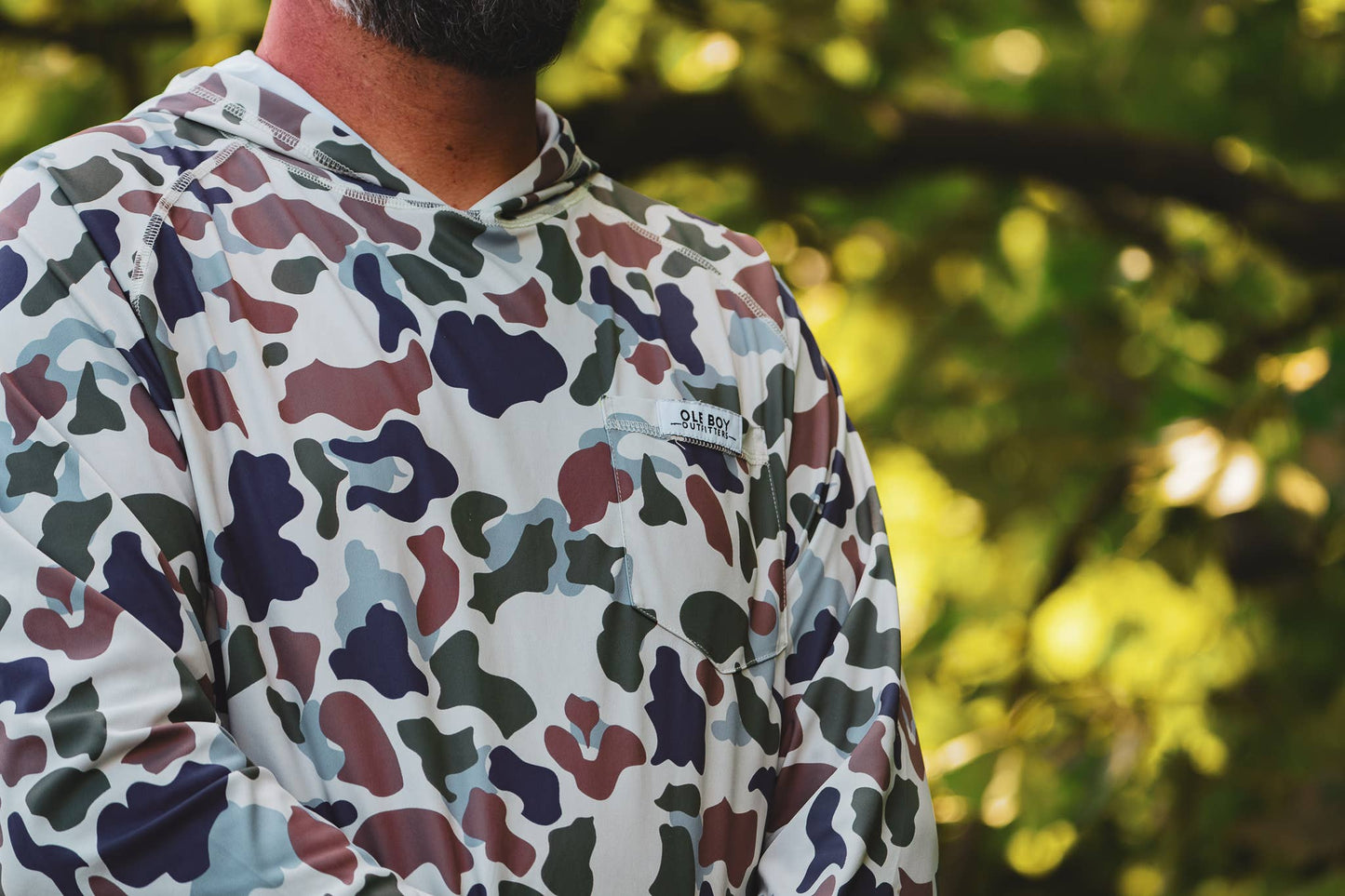 OLE BOY Performance Hooded Tee - Brown Duck Camo