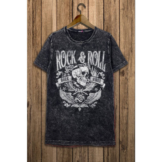 ROCK AND ROLL VIBES MINERAL WASH TEE